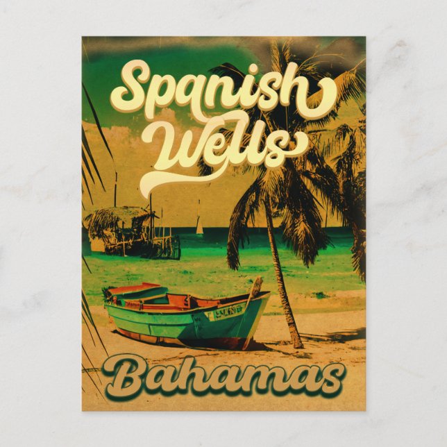 Carte Postale Espagne Wells Island Bahamas Souvenirs 60s (Devant)