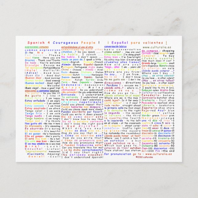 Carte postale Espagnol 4 Courageux (Devant)