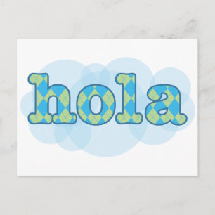 Carte Postale Espagnol - Hola avec motif Jacquard