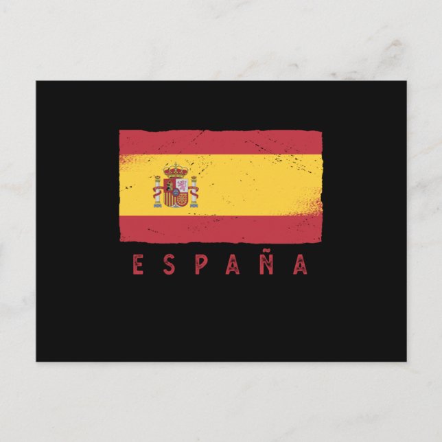 Carte Postale España Drapeau Espagnol Espagne Jeu Vintage Footba (Devant)