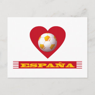 Carte Postale ESPAÑA Fútbol Corazón y Bufanda Brasil 2014