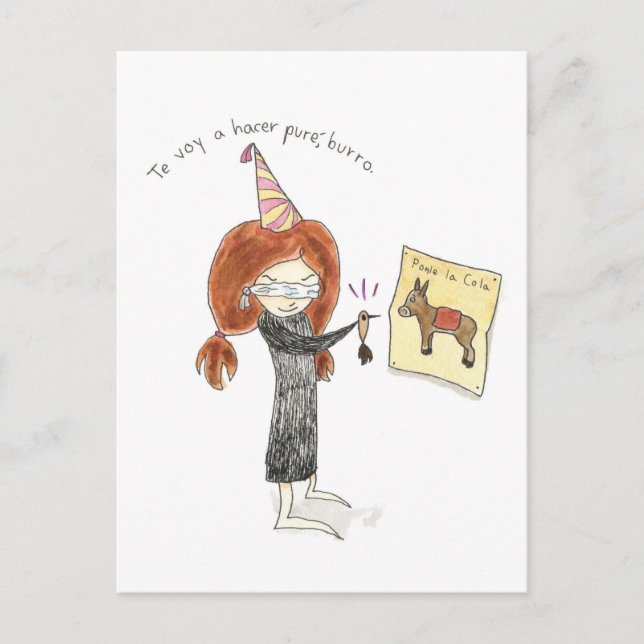 Carte Postale ESPAÑOL Tarjeta De Cumpleaños - Burro (Devant)