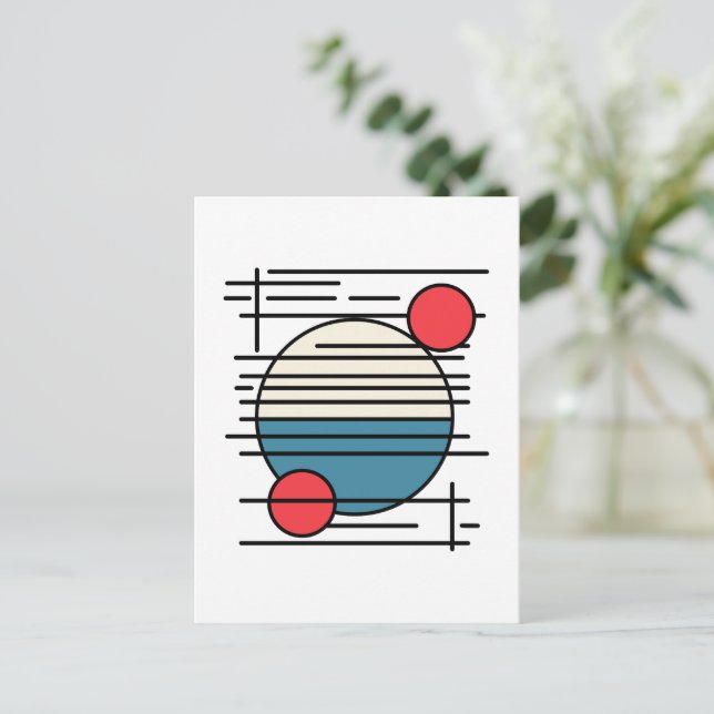 Carte Postale Espèce minimale des lignes et des circles (Debout devant)