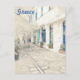 Carte Postale Espèces de rues traditionnelles grecques, Grèce