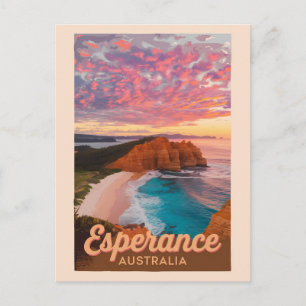 Carte Postale Esperance Australie Illustration Voyage Art Retro