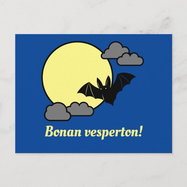 Carte Postale Esperanto : Bonan vesperton ! (Devant)