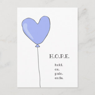 Carte Postale Espoir - Ballon de lilas avec citation motivante d