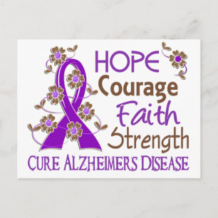 Carte Postale Espoir Courage Foi Force 3 Maladie d'Alzheimer
