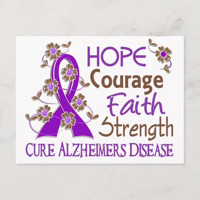 Carte Postale Espoir Courage Foi Force 3 Maladie d'Alzheimer (Devant)