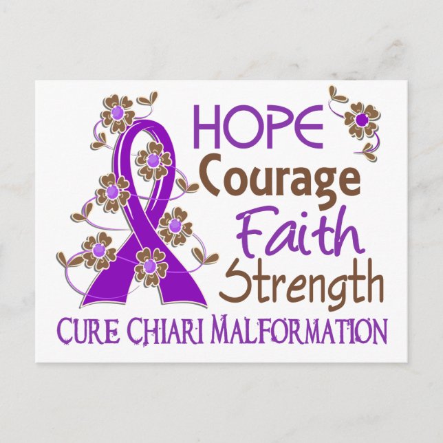 Carte Postale Espoir Courage Foi Force 3 Malformation Chiari (Devant)