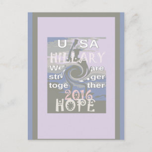 Carte Postale Espoir Hillary États-Unis Nous sommes plus forts e