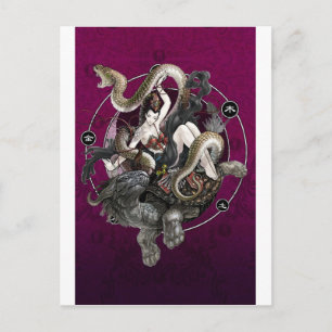 Carte Postale Esprit chinois du serpent de tortue