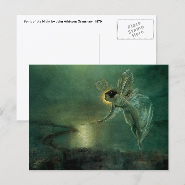 Carte Postale Esprit de la Nuit par Grimshaw, Fée Victorienne (Devant / Derrière)