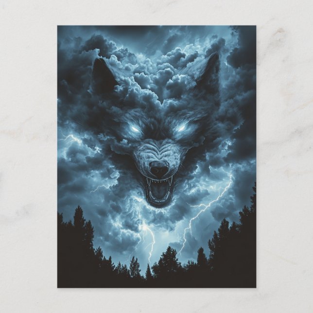 Carte Postale Esprit de Loup de Tempête (Devant)