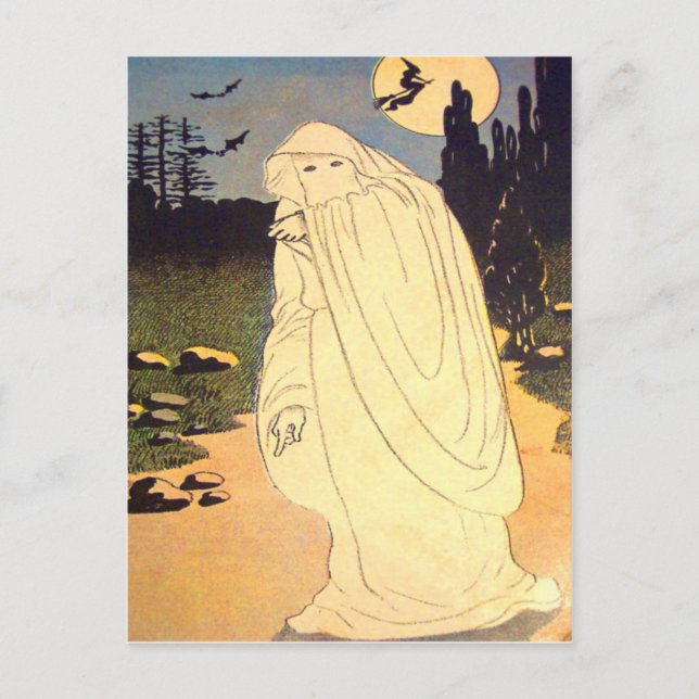 Carte Postale Esprit de Lune de Chauve-Souris Sorcière Fantôme (Devant)