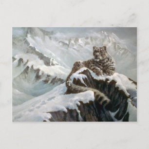 Carte Postale Esprit des montagnes, léopard des neiges