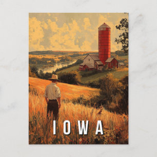 Carte Postale Esprit patriotique rétro de l'Iowa - Americana Hea