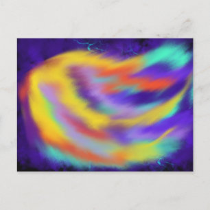 Carte Postale Esprit Saint Coloré Feu Art Moderne Chrétien