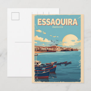 Carte Postale Essaouira ville médina vintage Maroc voyage