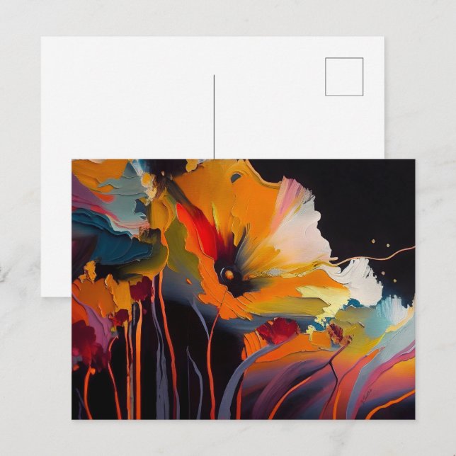 Carte Postale Essence du jardin – Expression florale abstraite (Devant / Derrière)
