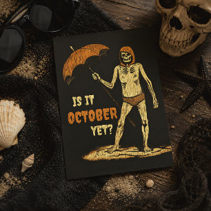 Carte Postale Est-ce déjà octobre ? Drôle de squelette d'Hallowe