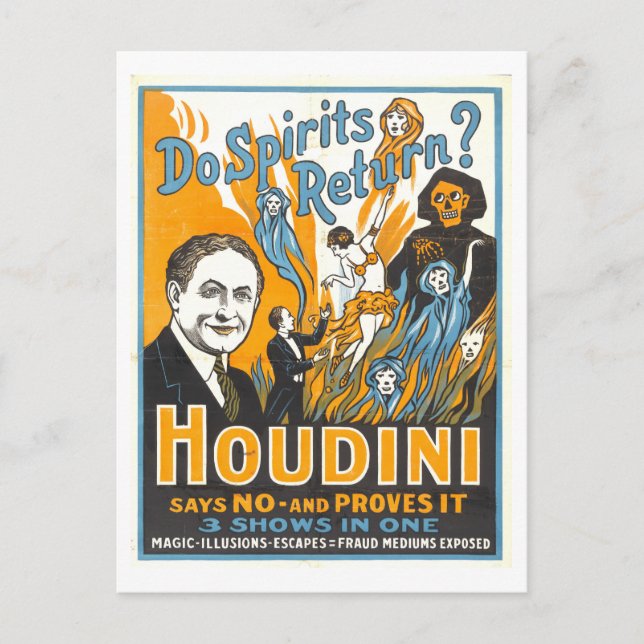 Carte Postale "Est-ce que les esprits reviennent ? Houdini dit n (Devant)