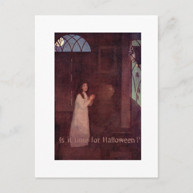 Carte postale Est-il temps pour Halloween ? (Devant)