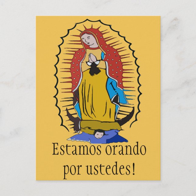 Carte Postale Estamos orando por ustedes ! Vierge de Guadalupe (Devant)