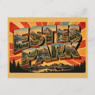 Carte Postale Estes Park Colorado Lac Alpin Vallée Art