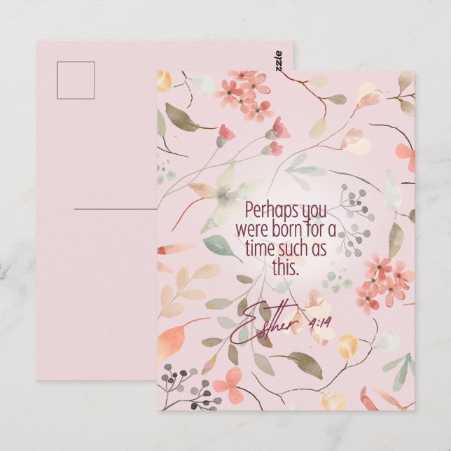 Carte Postale Esther 4:14 Art de verset biblique chrétien (Devant / Derrière)
