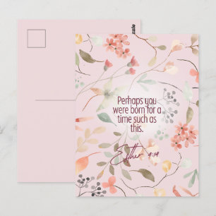 Carte Postale Esther 4:14 Verset biblique chrétien Art