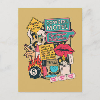 Carte Postale Esthétique de cowgirl du Far West