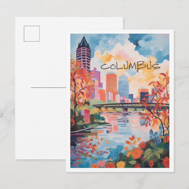Carte Postale esthétique de voyage Columbus Ohio (Devant / Derrière)