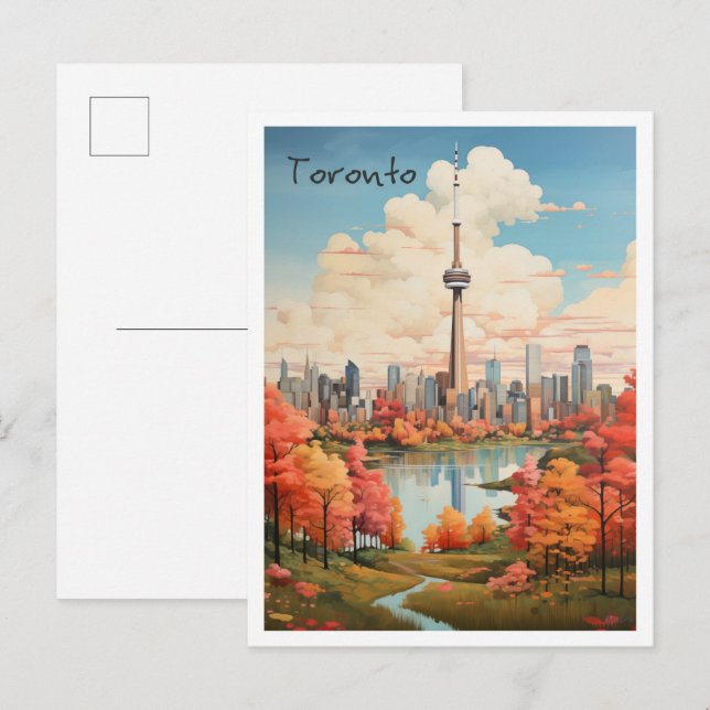 Carte Postale Esthétique de voyage Toronto Canada (Devant / Derrière)