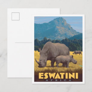 Carte Postale Eswatini Afrique Voyage Vintage 