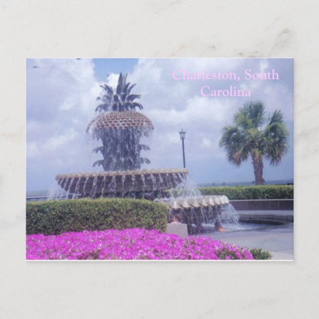 Carte postale et fleurs de Charleston, SC (Devant)