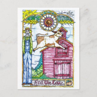 Carte Postale Et La Vache
