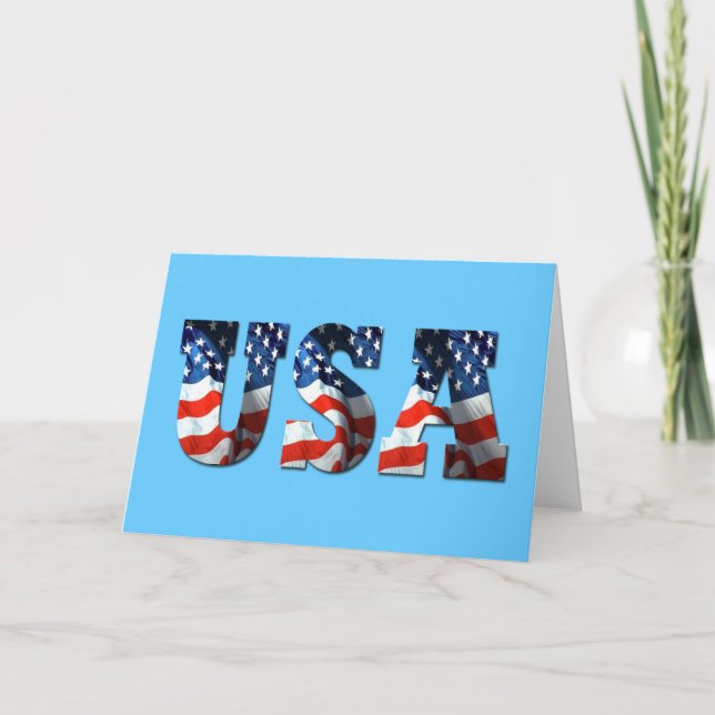 Carte postale et papeterie 3D USA Patriotique (Devant)