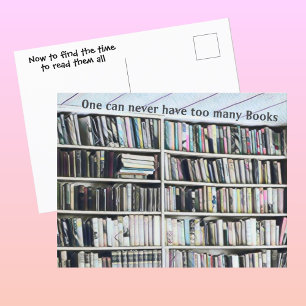 Carte Postale Étagères de livres Pastel Books Funny Bookcase