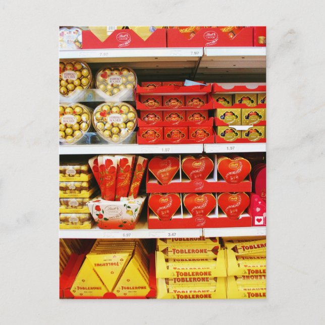 Carte Postale Étagères de magasin de bonbons (Devant)
