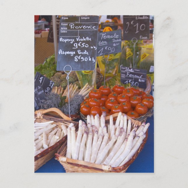 Carte Postale étal de marchand de marché de rue avec des blancs (Devant)
