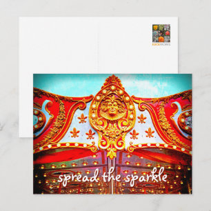Carte Postale Étaler la citation scintillante visage de carrouse