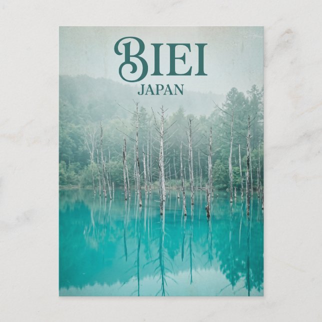 Carte Postale Étang Bleu Shirogane Japon (Devant)