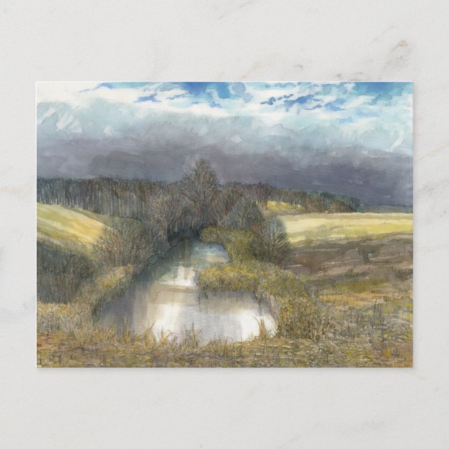 Carte Postale étang d'automne (Devant)