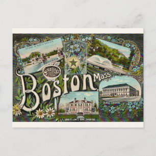 Carte Postale Étang de grenouille de Boston vintage 