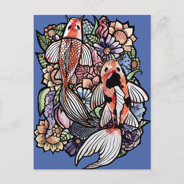 Carte Postale Étang de Koi (Devant)