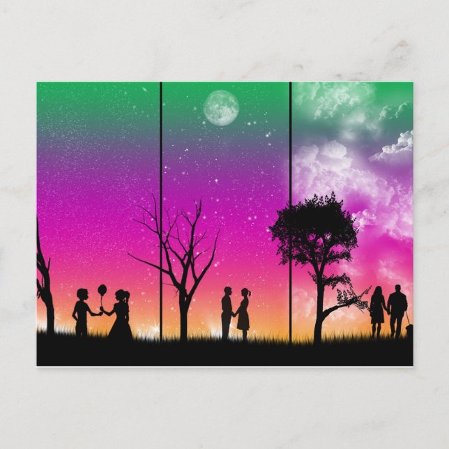 Carte postale Étapes de l'amour (Devant)