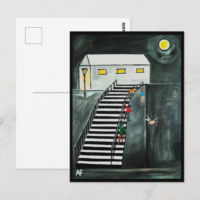 Carte Postale Étapes inutiles Peinture par Alfred Fox (Devant / Derrière)