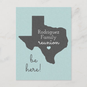 Carte Postale État bleu doux du Texas Réunion familiale
