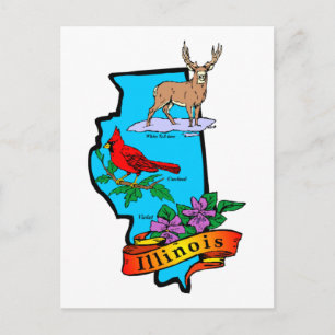 Carte Postale État de Illinios Cadeaux et Tee - shirts
